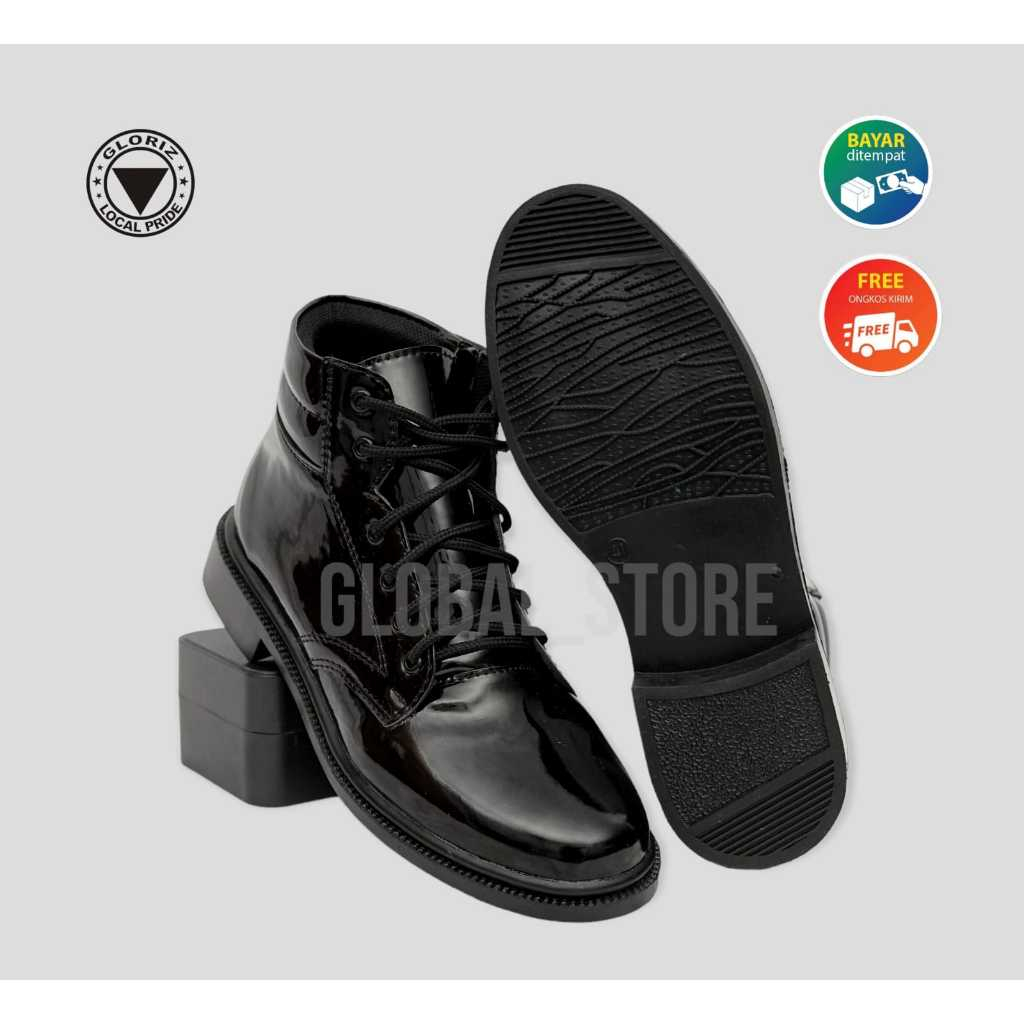 EXCLUSIVE SEPATU PDH PRIA TALI RESSLETING DOFF & KILAP SEPATU DINAS HARIAN POLISI TNI SATPAM