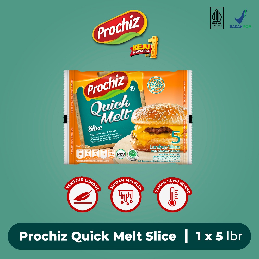 

modelTipe VYB255 Keju PROCHIZ Quick Melt Slice 5s