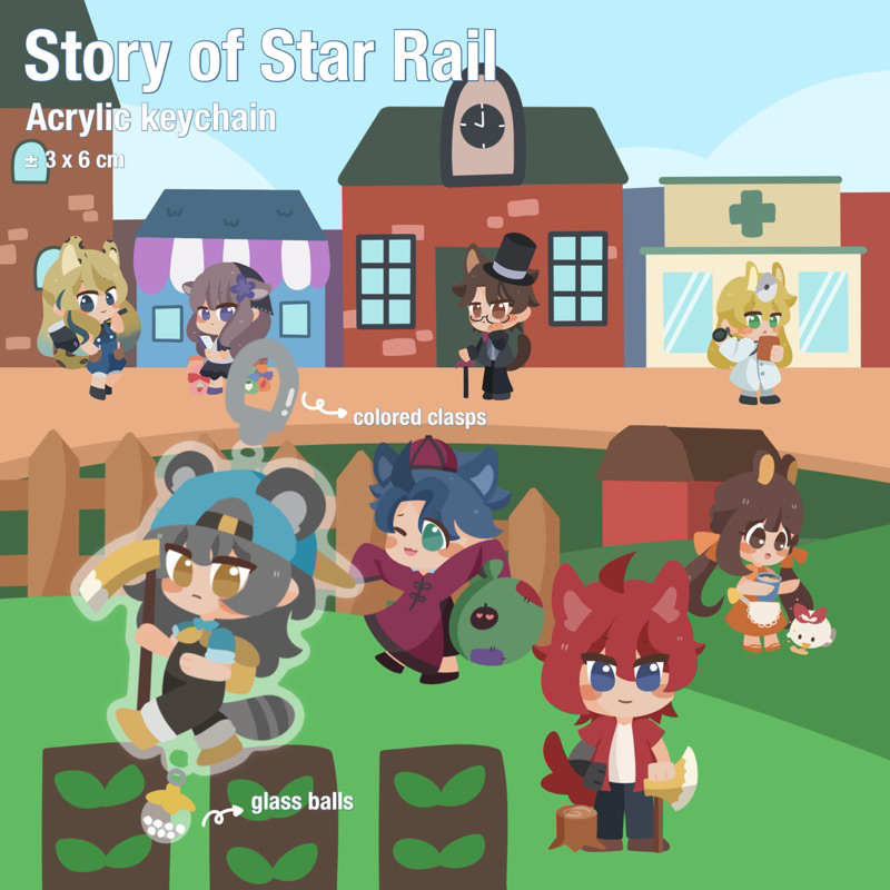 Honkai Star Rail HSR Acrylic Keychain - Story of Star Rail (Stelle, Luka, Serval, Herta, Sampo, Welt