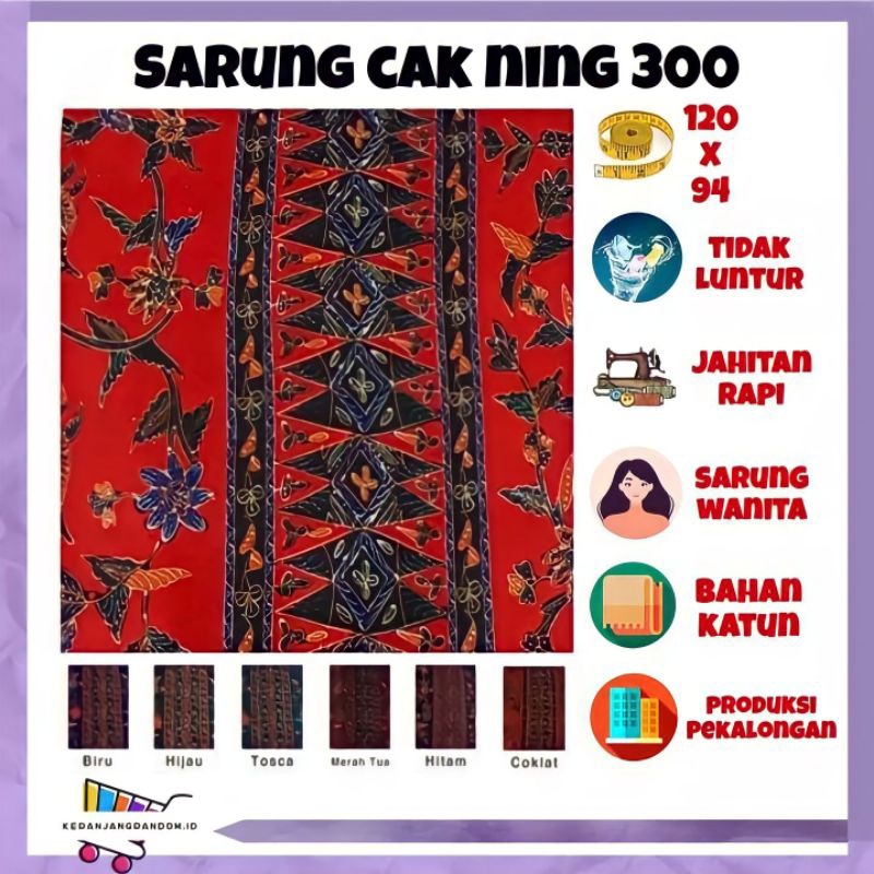 SARUNG BATIK CAK NING 300 SARUNG JARIK HALUS BATIK KATUN SARUNG DEWASA KAIN MURAH JARIK PEREMPUAN SA