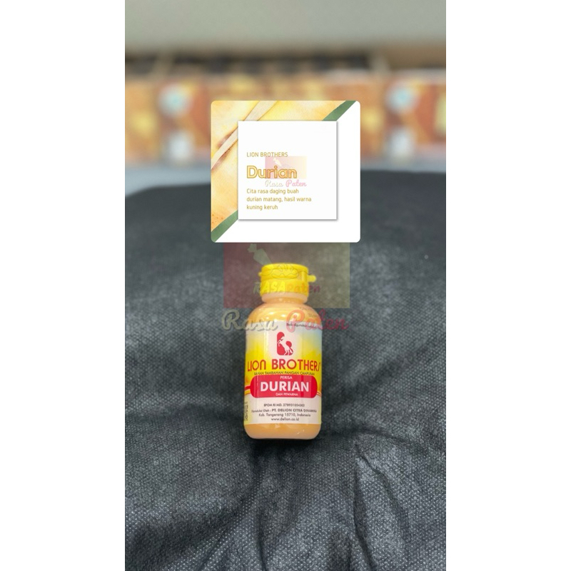

DURIAN LION BROTHERS 60 gr Perisa dan Pewarna Halal Food Grade BPOM RI MD
