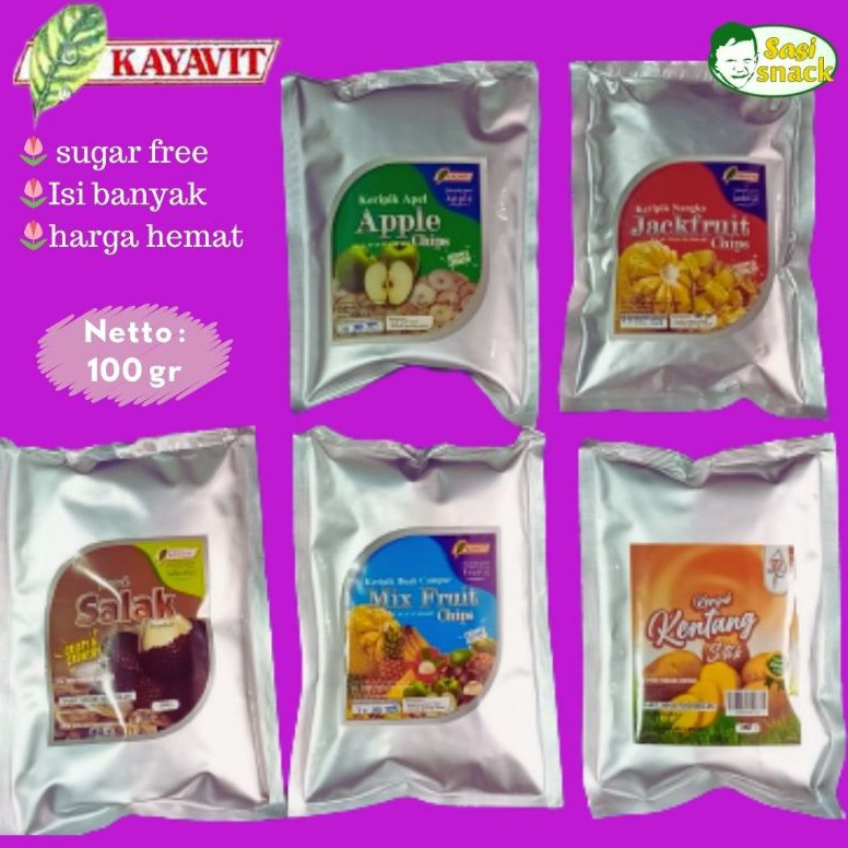 

Kode RRX156 KERIPIK BUAH Kayavit Sugar Free 1 gr