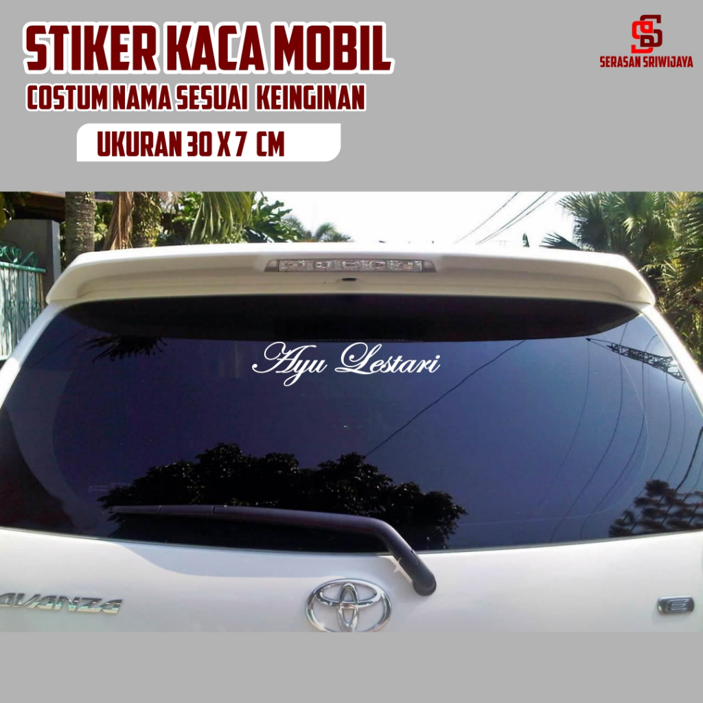 STIKER KACA MOBIL | COSTUM NAMA SESUAI  KEINGINAN
