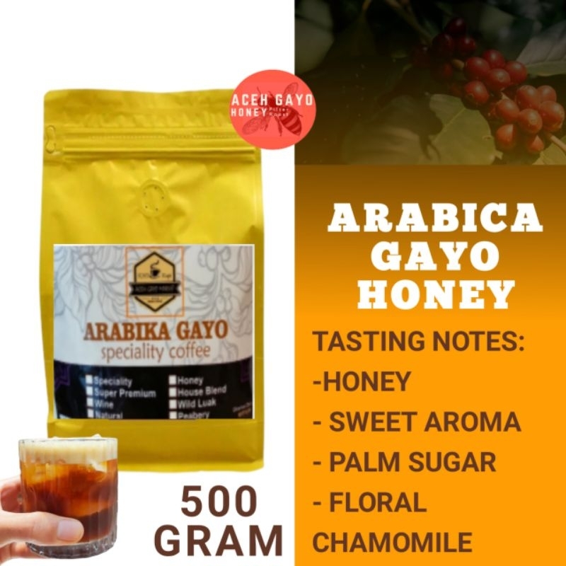 BUBUK KOPI ARABICA GAYO HONEY PROCESS 500 gram KOPI BUBUK HALUS MURNI ACEH ASLI ORIGINAL.