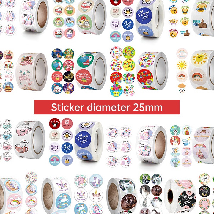 

Ready stock COD 1 Roll 5 PCS Sticker Label Makanan Tulisan Thank You For Your Order Stiker Packing Stiker Terimakasih Sticker thank you Happy Birthday