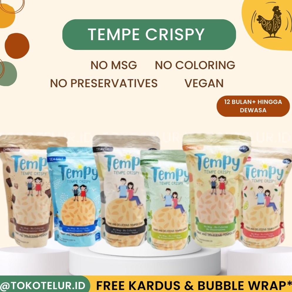 

KODE KTY61 ABE FOOD TEMPY Tempe Crispy Snack Cemilan VEGAN Sehat NO MSG