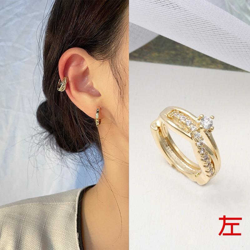 anting tindik daun telinga kecil zirconia 1 pcs