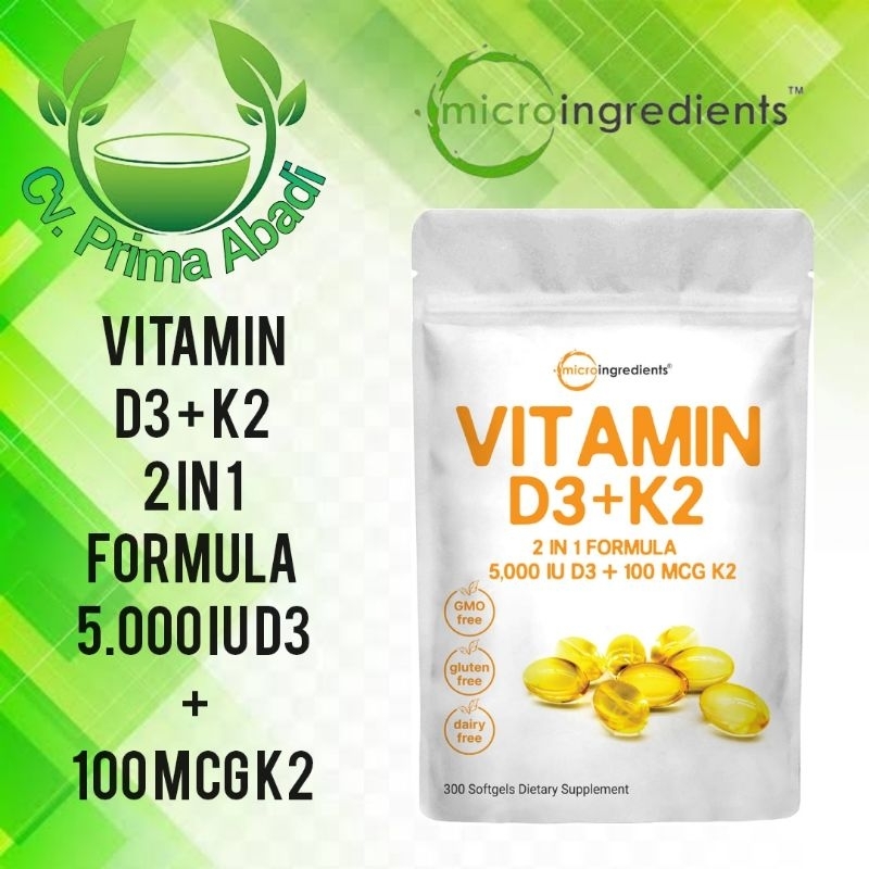 Vitamin D3 K2 5000iu Asli Microingredients USA [Prima Abadi] Micro Ingredients Vitamin D3 + K2 (5000