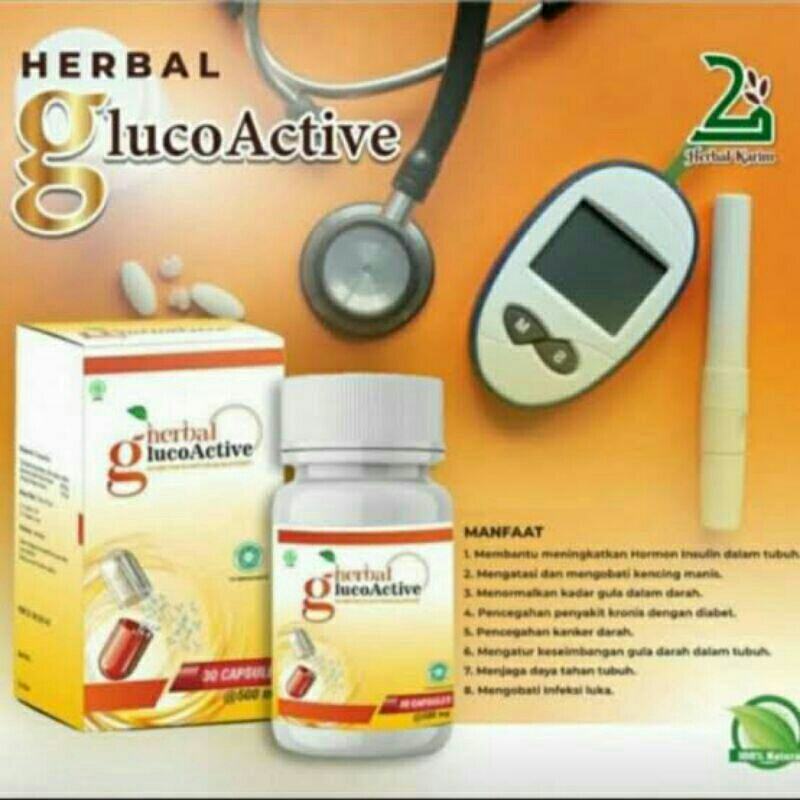 

GLUCOAKTIVE Obat Diabetes Kencing Manis Asli Herbal Original