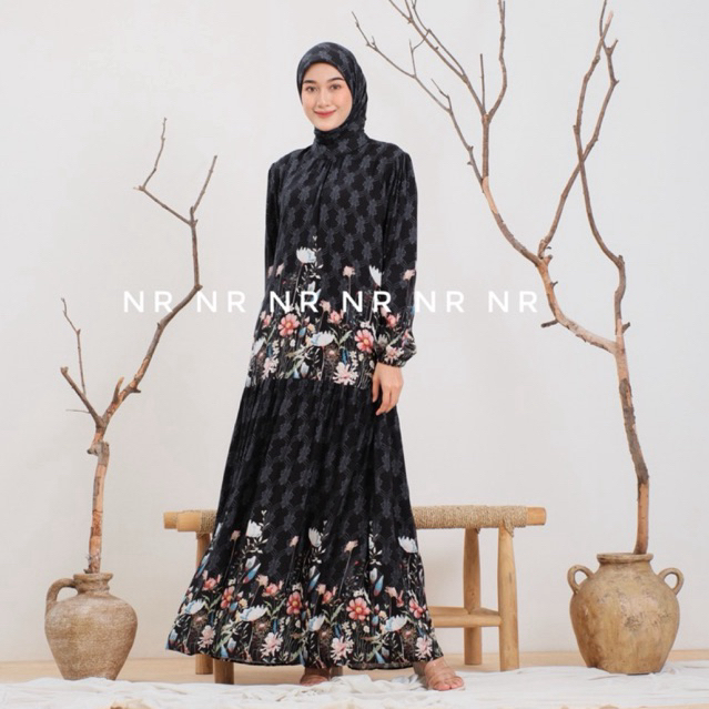 GAMIS SET HIJAB RAYON DIAMOND|GAMIS SET KERUDUNG TERBARU|BAJU SET HIJAB BAHAN RAYON DIAMOND BY NR ST