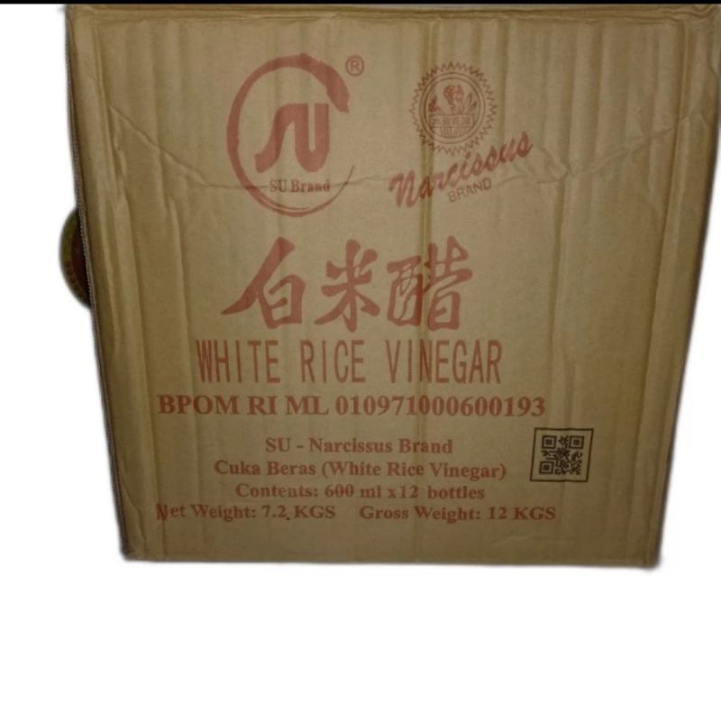 

Cuka Putih White Rice Vinegar SU Brand 600ml Per Dus Isi 12pcs