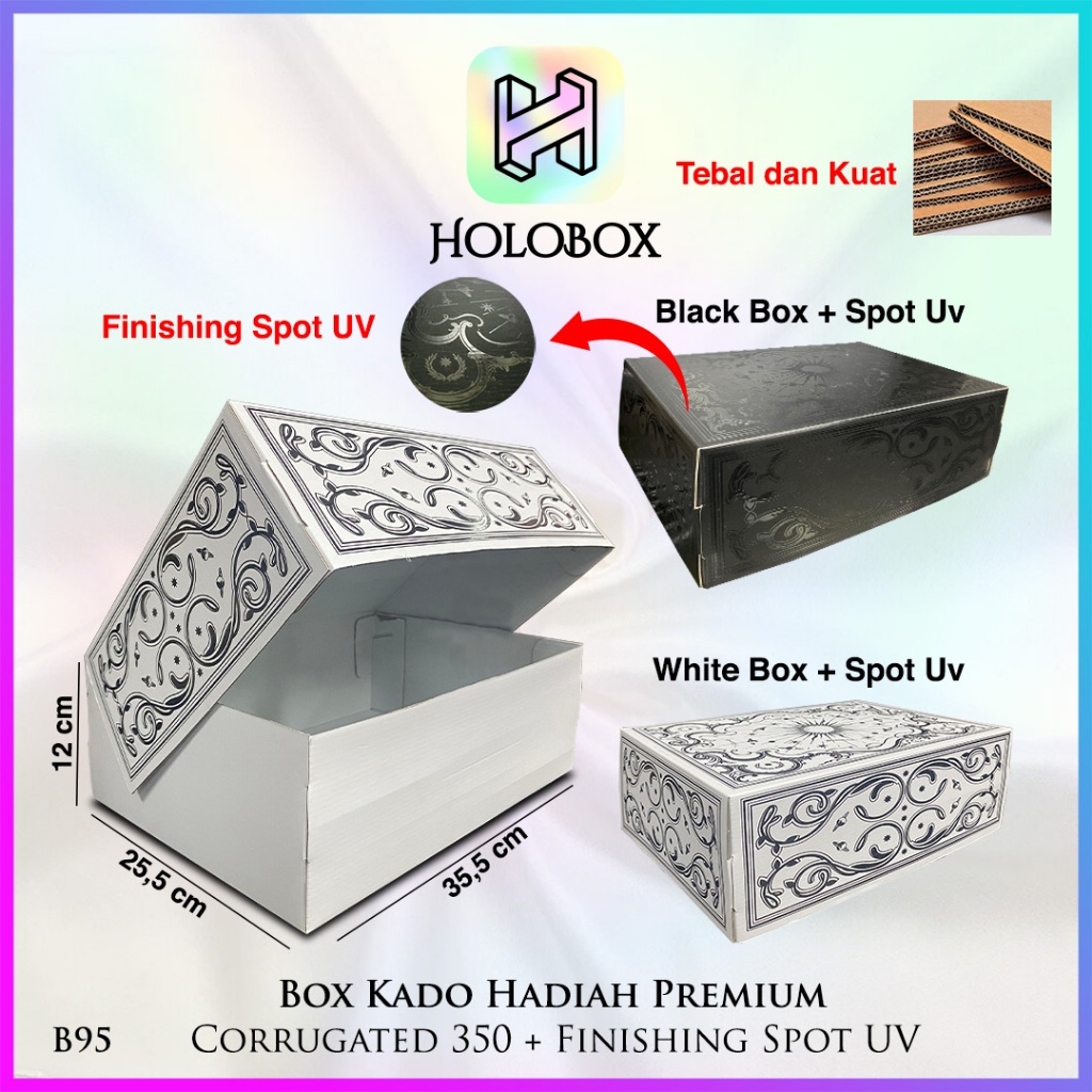 

Box Hampers Kado Aesthetic / Kotak Hadiah Besar Jumbo / Dus Birthday / 35.5x25.5x12 / B95