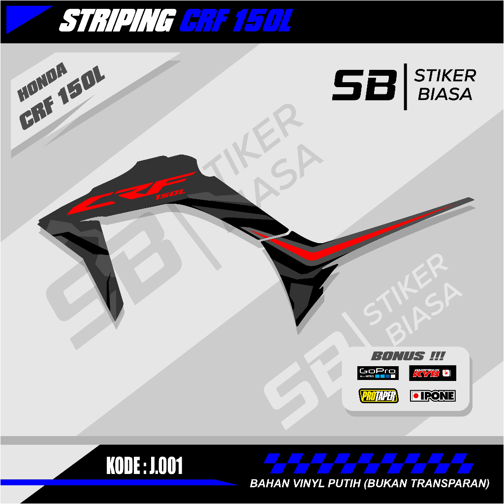 Striping ori variasi crf 150L (KODE J)  striping variasi crf stiker crf minimalis | SB STIKER