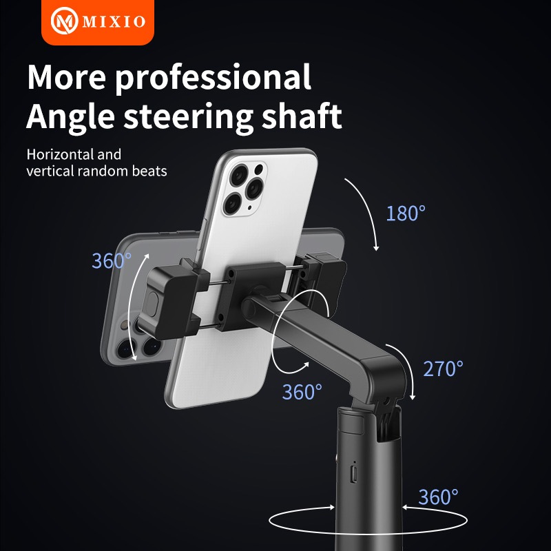 MIXIO A100 Auto Face Tracking Tripod 1.5M Gimbal Handphone Stabilizer 360° With Dual Lampu Led-6