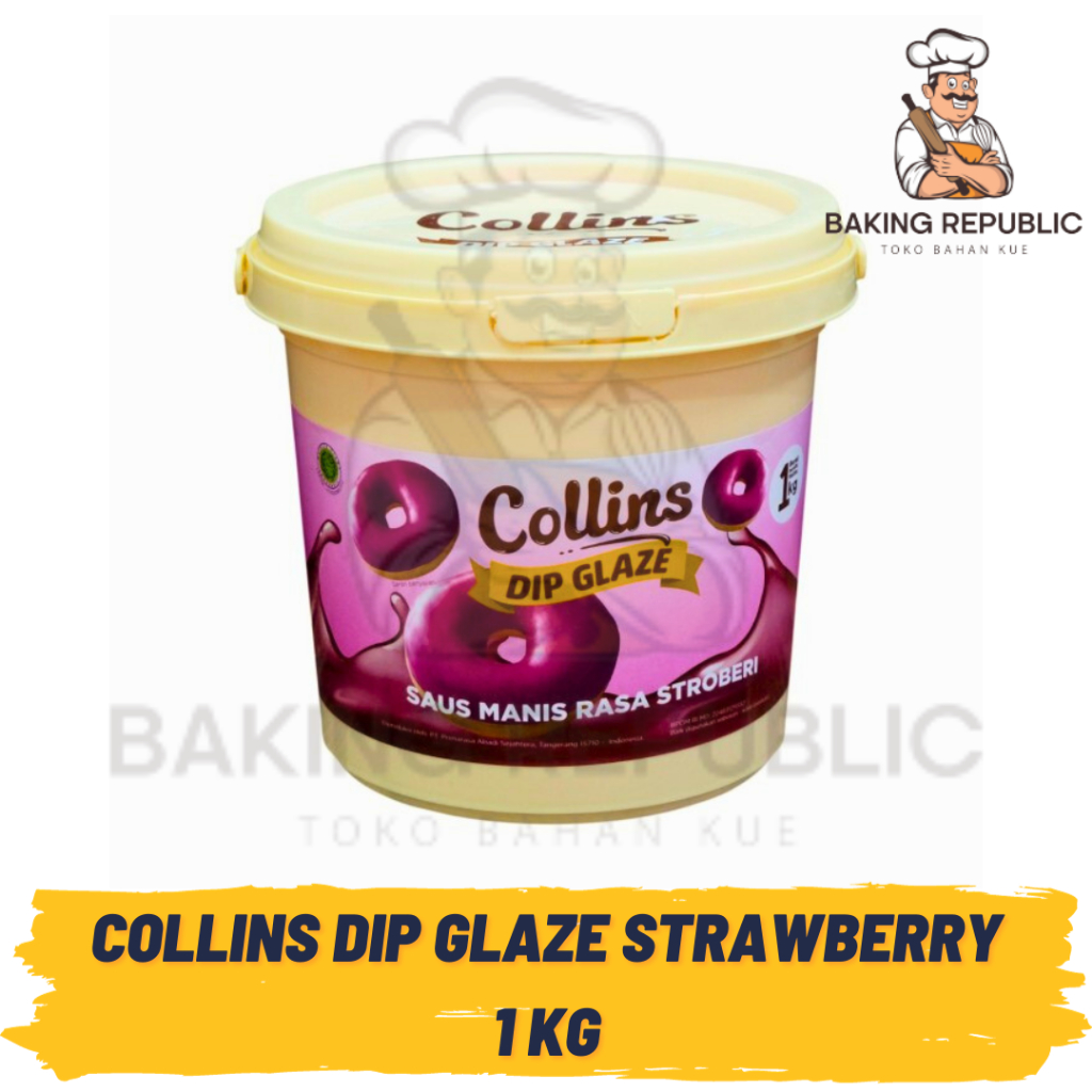

COLLINS DIP GLAZE STRAWBERRY | 1 KG | KEMASAN PABRIK