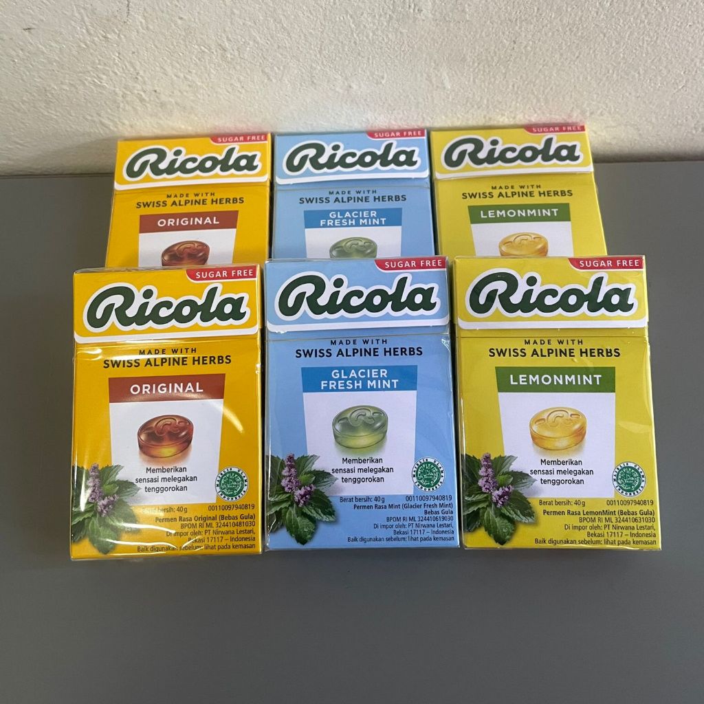 

RICOLA 40 GRAM / ori herb / lemon / menthol mint / cranberry / bukan ricola 45 gr all variant