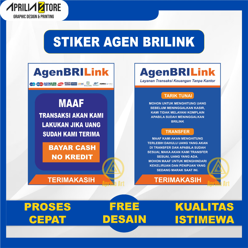 

Stiker BRILink Penguman Pembayaran Anti Air
