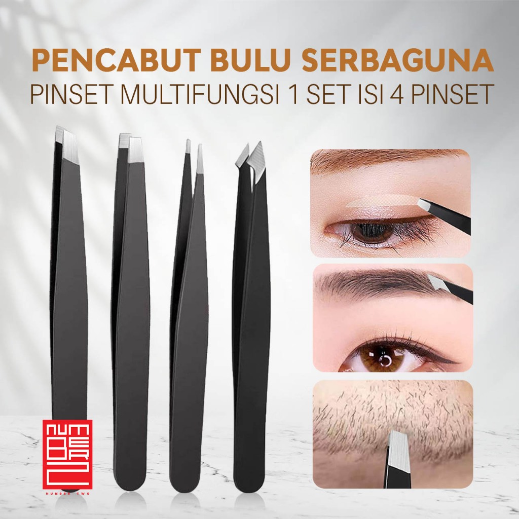 Pinset set serbaguna ujung rucing lancip miring pencabut bulu alis ketiak ketek uban bulu kaki & tan