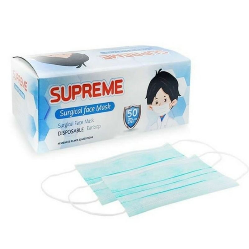 Masker medis SUPREME Surgical Face Mask - 1 kotak isi 50