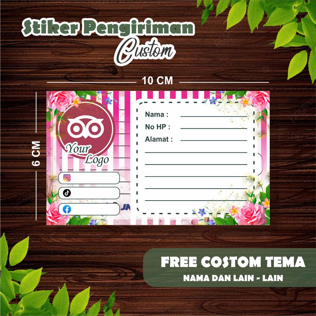 

LABEL PENGIRIMAN B TERMURAH!!! FREE CUSTOM TEMA SESUKA HATI (DESAIN SESUKA HATI)
