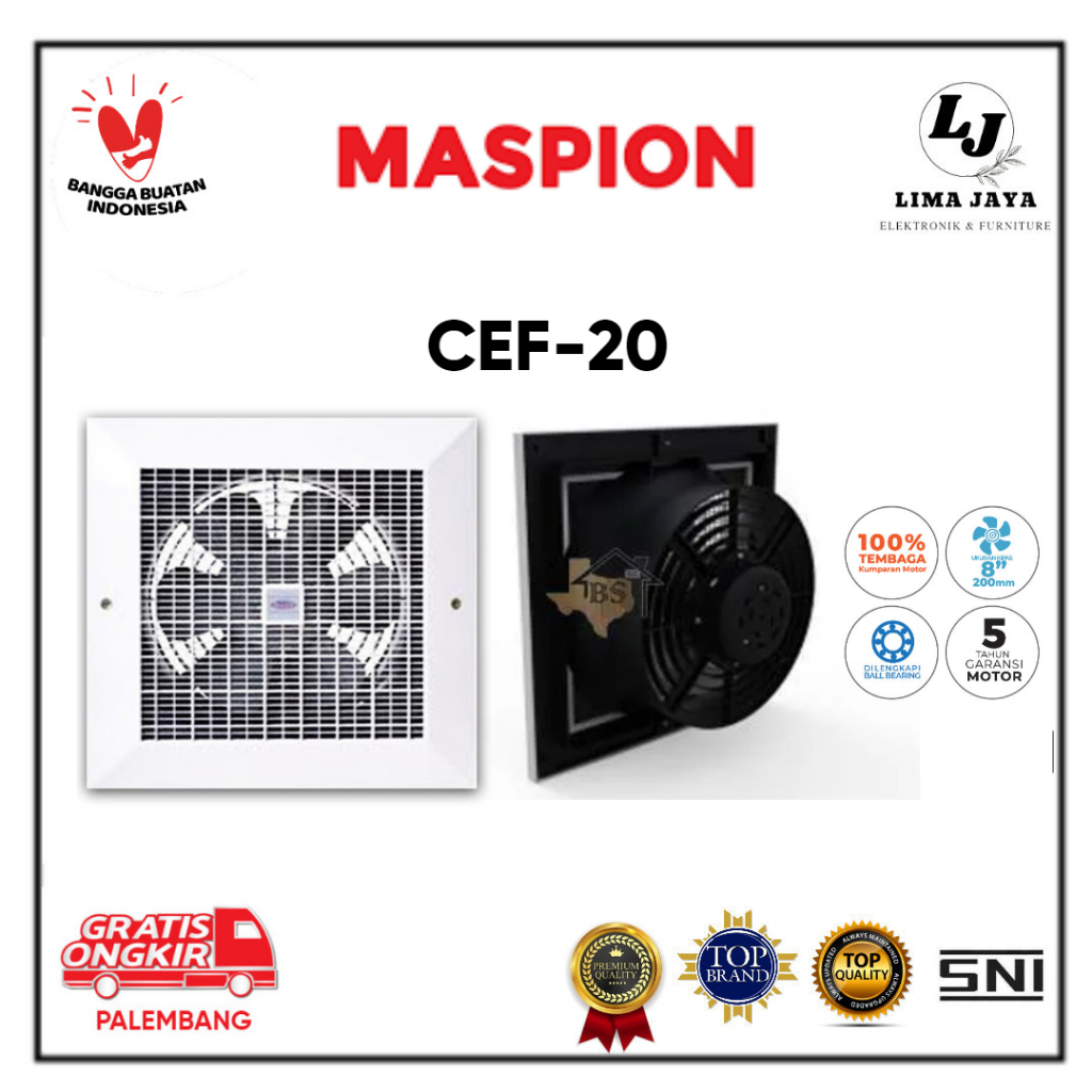 Exhaust Fan Maspion CEF-20 Hexos Plafon Kipas Angin Dapur 8 inch