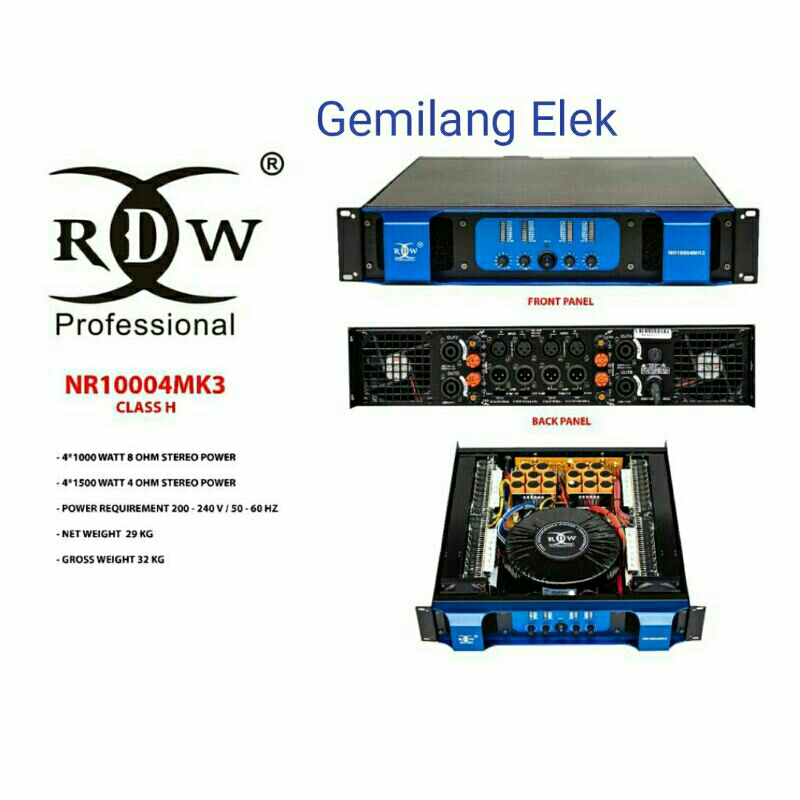 POWER AMPLIFIER RDW NR10004MK3 CLASS H ORIGINAL