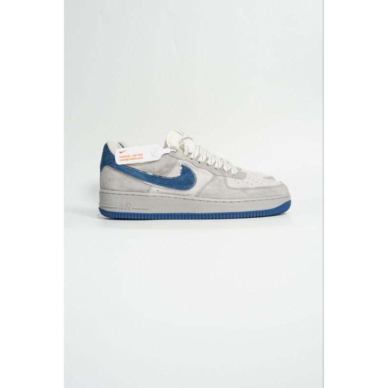 NIKE AIR FORCE 1 LOW GREY SUEDE BLUE