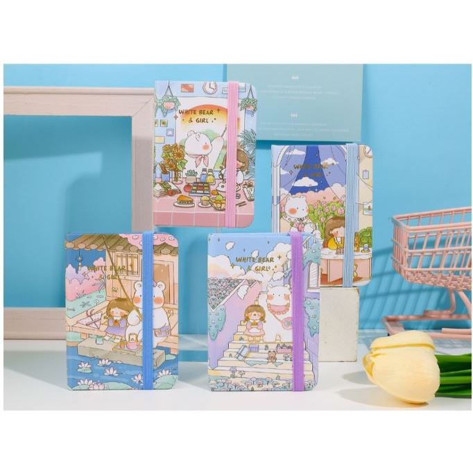 

White Bear And Girl Notebook A7