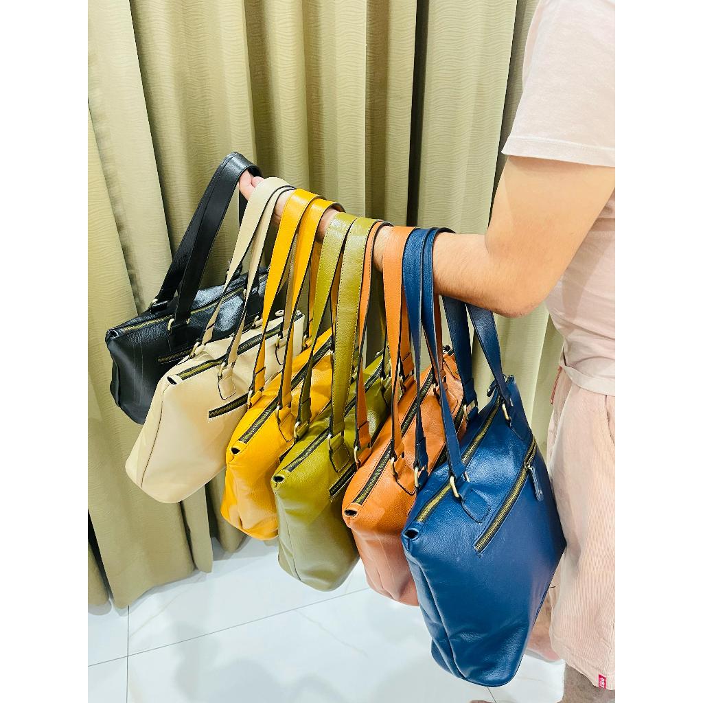 TAS KULIT WANITA MODEL TOTE SPREMIUM POLOS - TOKO SYAGITA KULIT ASLI GARUT