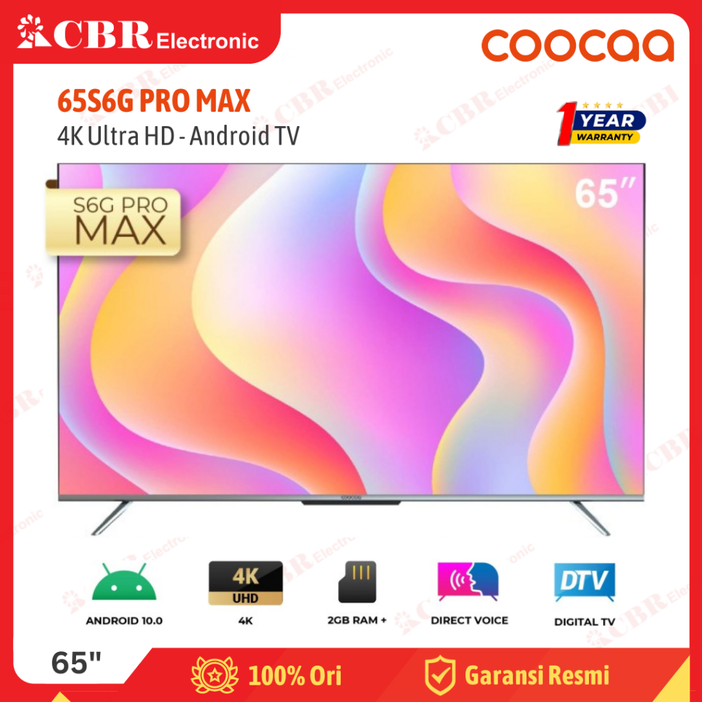 TV Coocaa 65 Inch LED 65S6G PRO MAX (4K UHD - Android TV)