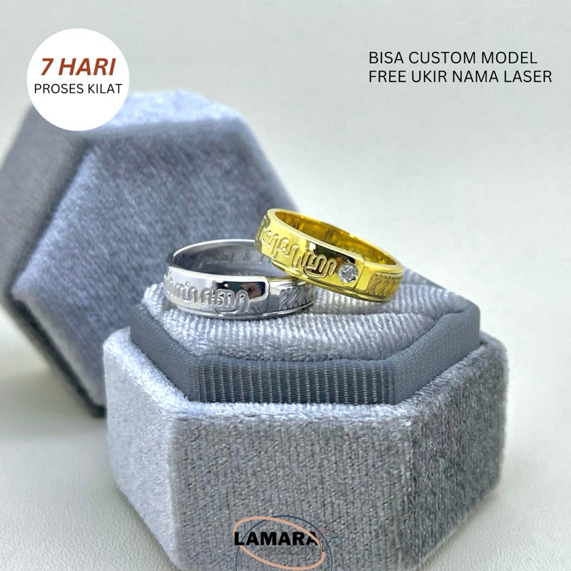 Cincin Nikah Tunangan Single/Couple Palladium 10% Emas 75%