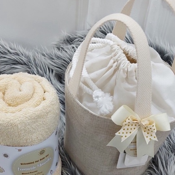 SALE Bucket bag tas serut kanvas baby hampers one month akikah birthday