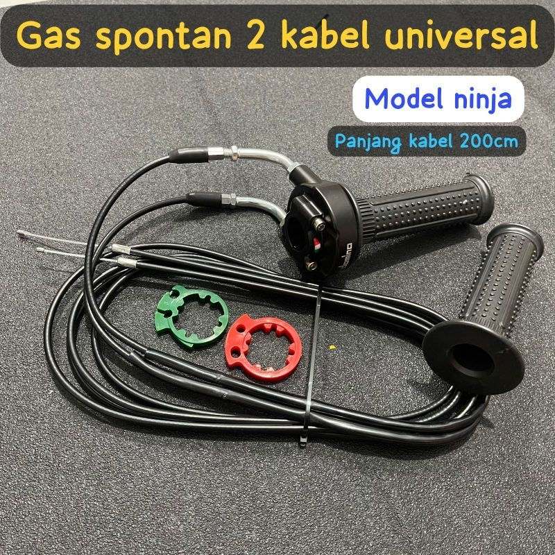 Gas spontan + L gas cnc + 2kabel gas + grip ninja sonic fu vixion nmax pcx vario125/150 beat scoopy 