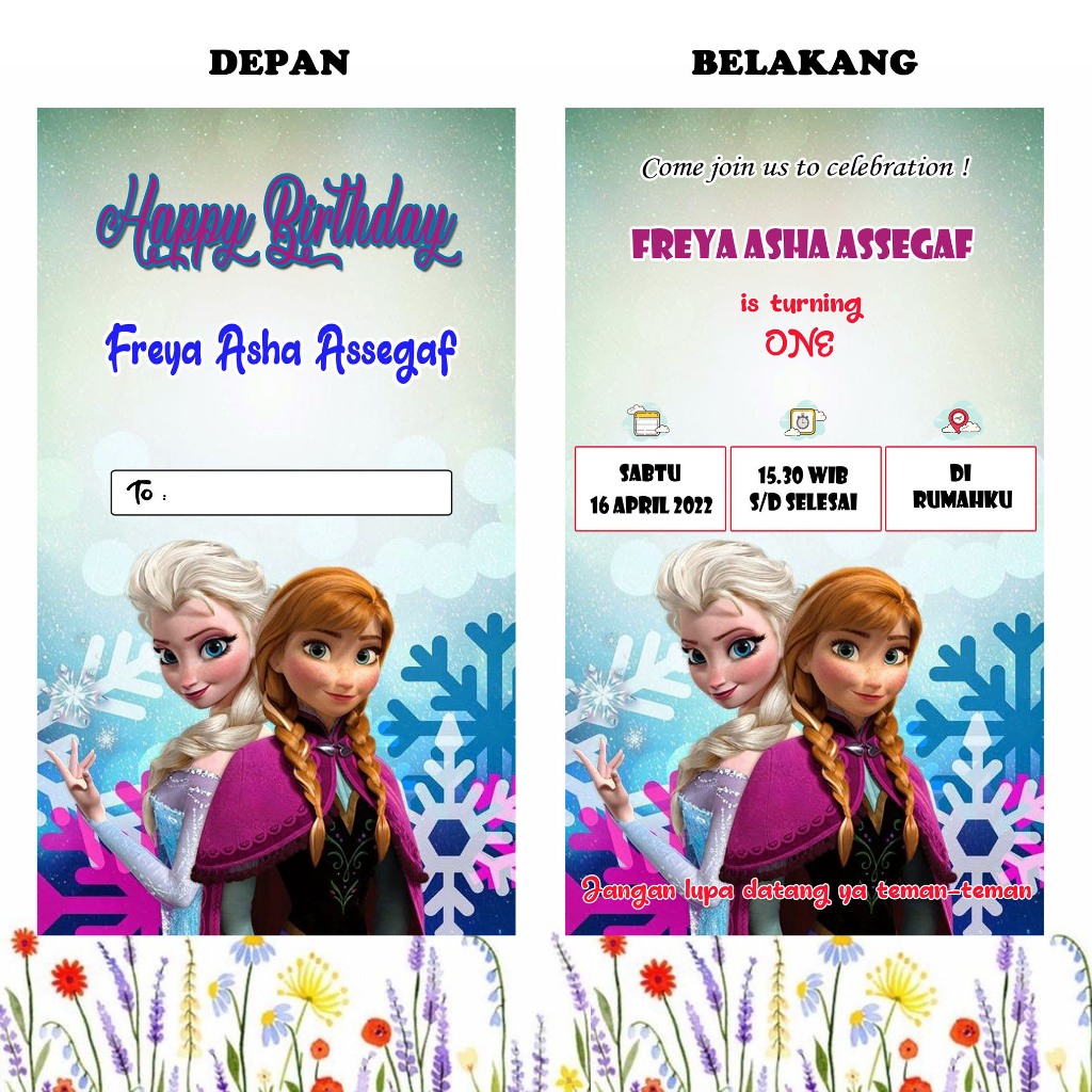 (UNDANGAN ULTAH) /Undangan ulang tahun / undangan ultah / undangan cetak / cetak undangan