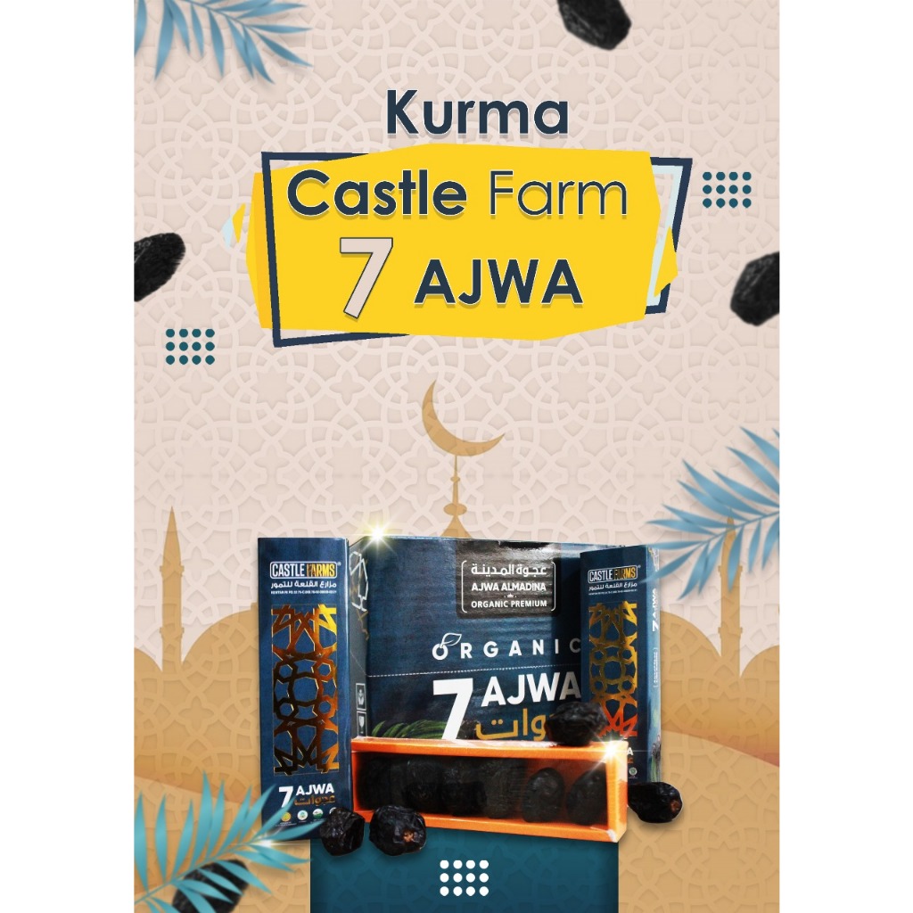 KURMA AJWA CASTLEFARM 7 BUTIR/ AJWA CASTLEFARM 7 AJWA/ 7 AJWA/ 7 BUTIR/ AJWA CASTLEFARM PREMIUM