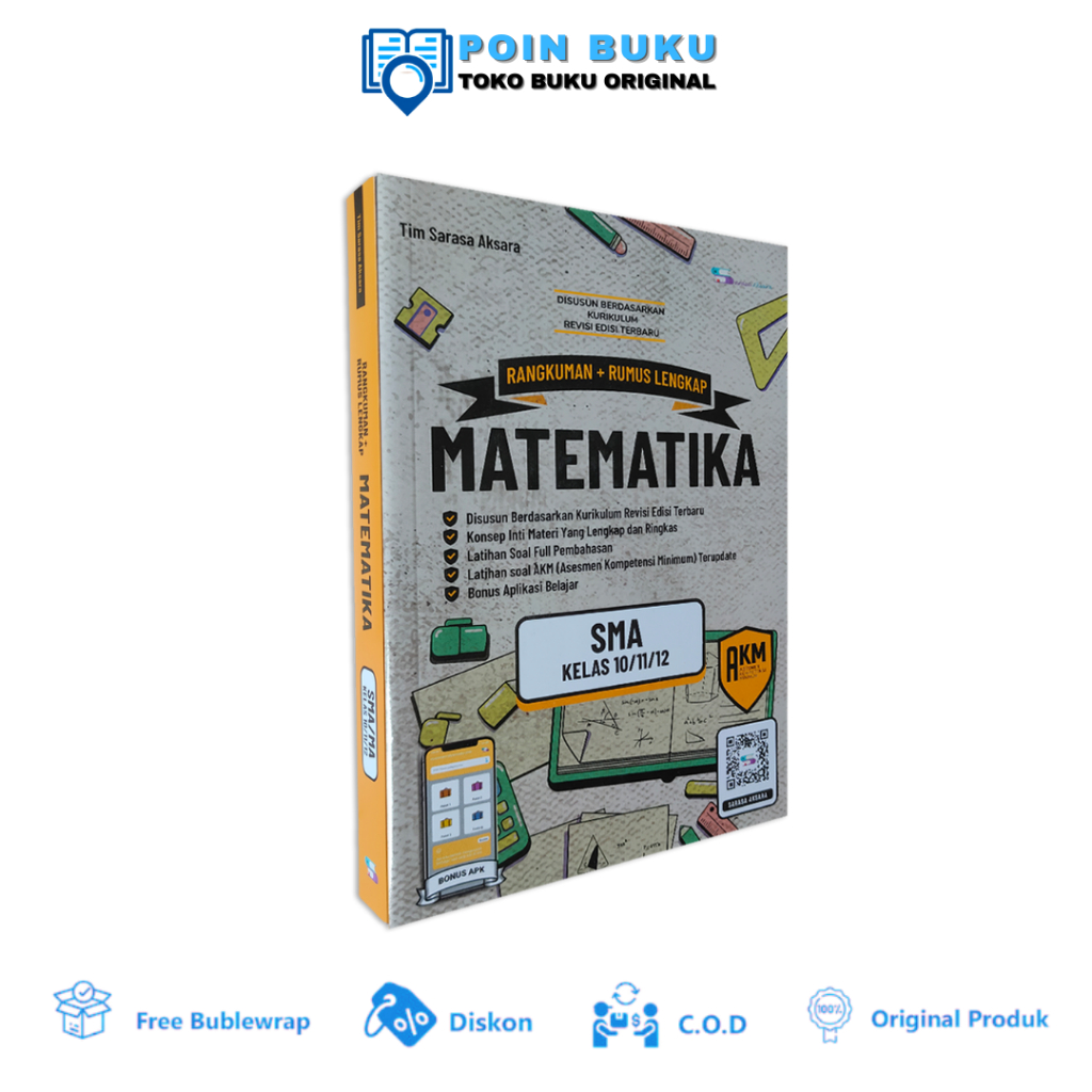 BUKU PELAJARAN SMA BUKU AKM RANGKUMAN + RUMUS LENGKAP MATEMATIKA SMA MA KELAS 10,11,12