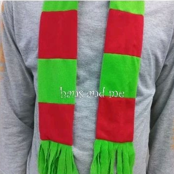 Syal Scarf Natal Merry Christmas Merah Hijau
