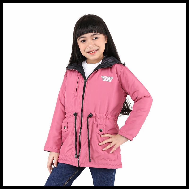 Jaket Hoodie Anak Perempuan Usia Umur 4 6 8 10 Tahun Parasut Parasit Pink CDG 127 Original Catenzo J