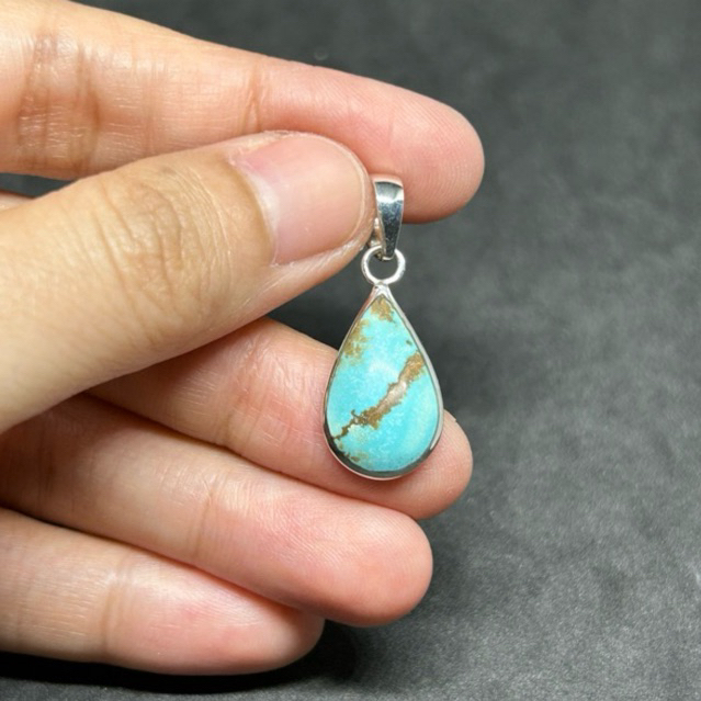 Liontin Perak Silver 925 Asli Turquoise Tetesan