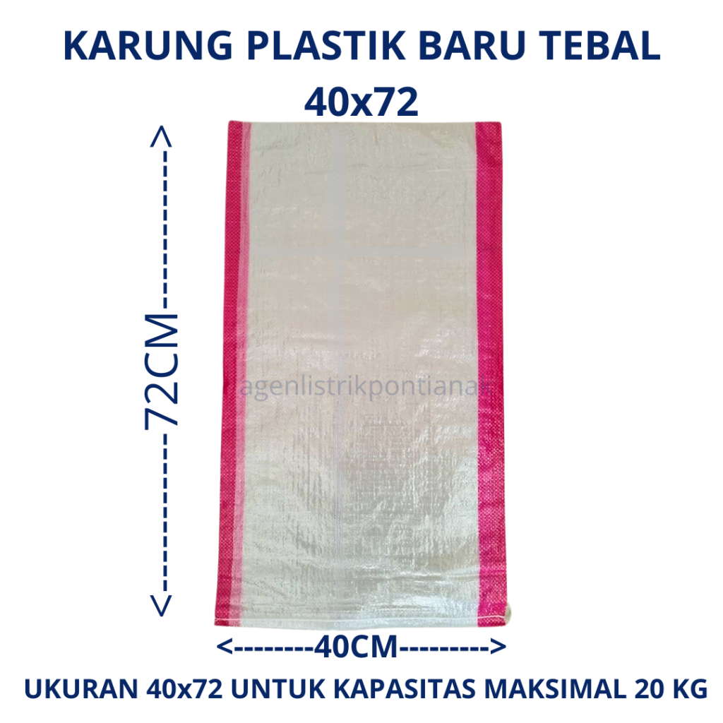 KARUNG PLASTIK BARU UKURAN 40X72 / KARUNG PACKING TEBAL / KARUNG BERAS 20 KG