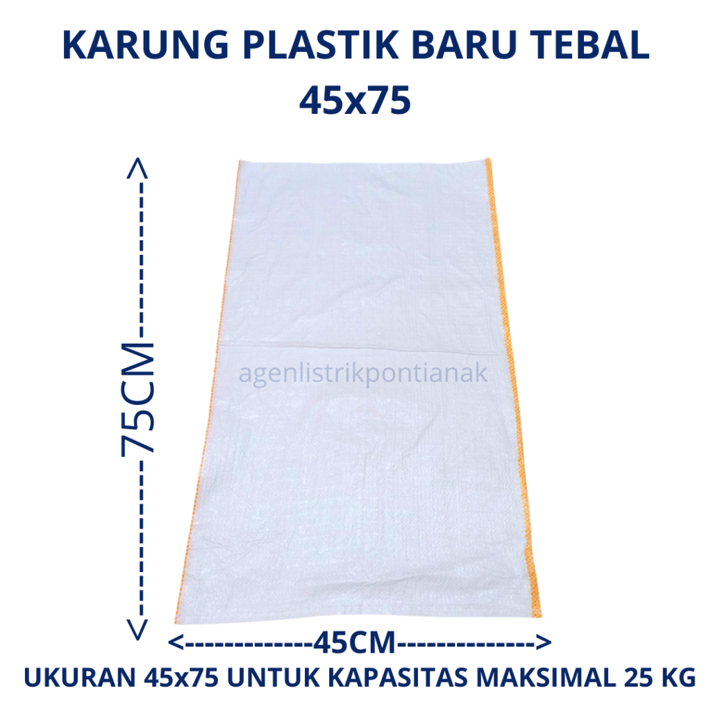KARUNG PLASTIK BARU UKURAN 45X75 / KARUNG PACKING TEBAL / KARUNG BERAS 25 KG