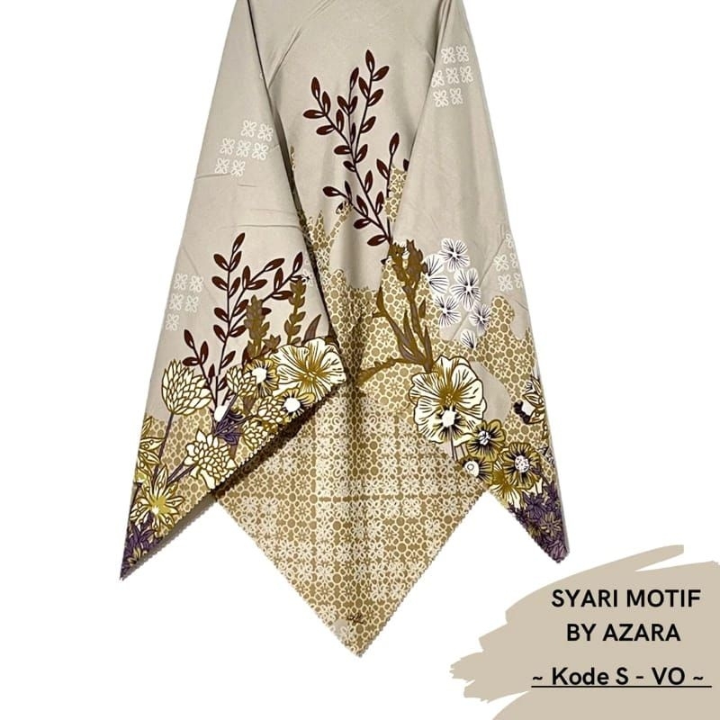 HIJAB SEGIEMPAT MOTIF SYAR'I OSKARA (130X130) BY AZARA