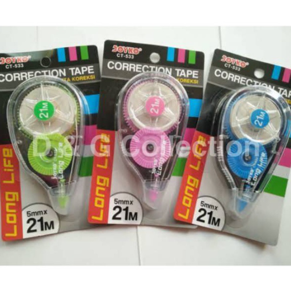 

Model Baru CORRECTION TAPE JOYKO CT 533 TIP EX 21 METER LONG LIVE TIPEX ROLL Bayar Di Tempat