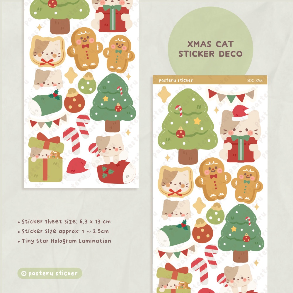 

Kawaii Xmas Deco | Vinyl Planner Journal Pasteru Sticker