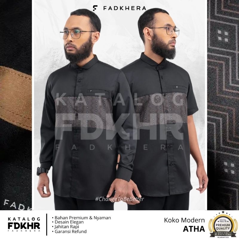 Baju Koko Fadkhera ATHA kemeja koko modern baju koko pria kemeja pria / kemeja batik pria