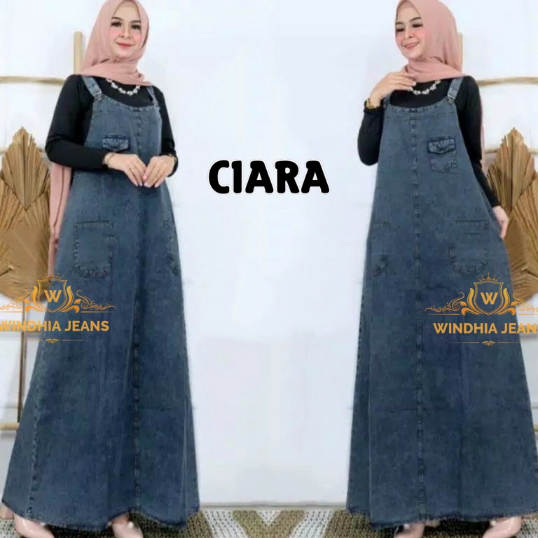 Serb4 Murah Ciara Overal Overall Rok Jeans Jean Jins Denim Wanita Jumbo Big Size Ld 13 Fit XXL Again