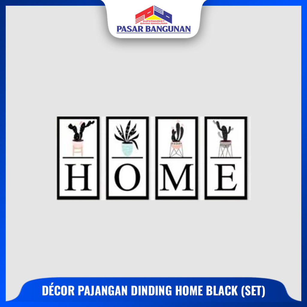 Decor Hiasan Pajangan Dinding HOME Black (Set)