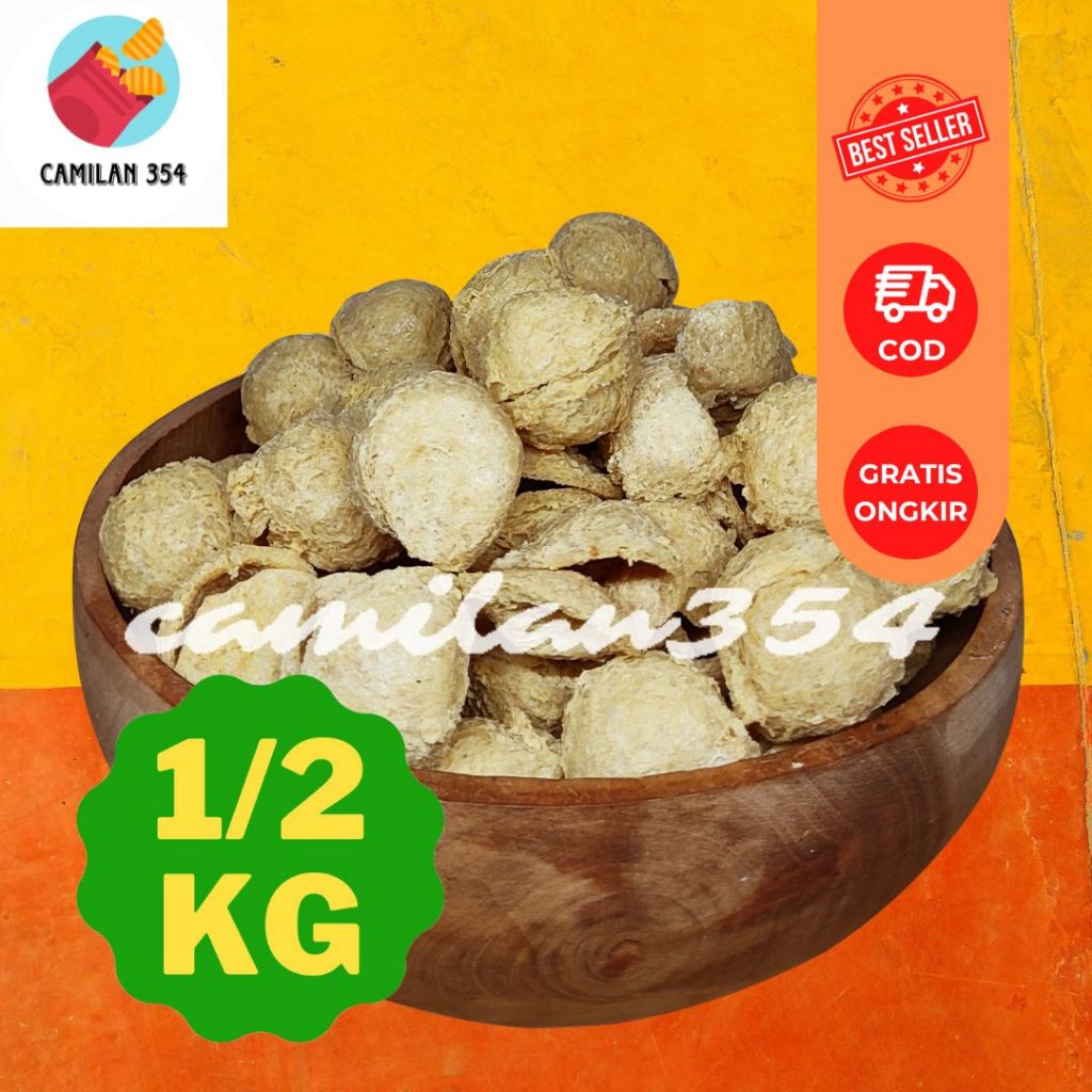 

[500GRAM] Kripik Tahu Walik Bulat -1/2kg / Keripik Tahu Pong Gurih Renyah