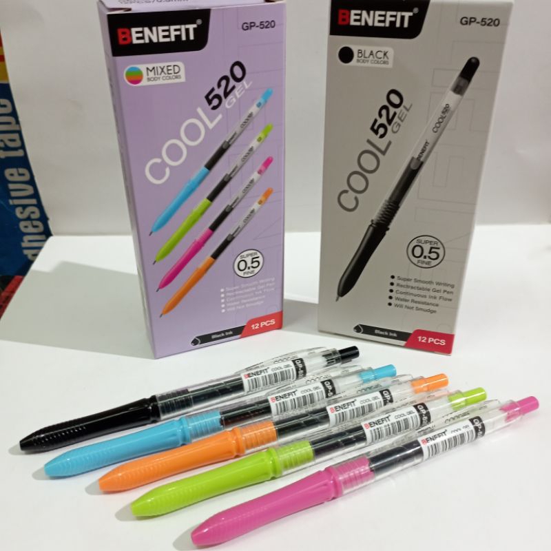 

BOLPEN BENEFIT GP-520 0,5mm cetek ( tinta hitam,body colors ) / pcs