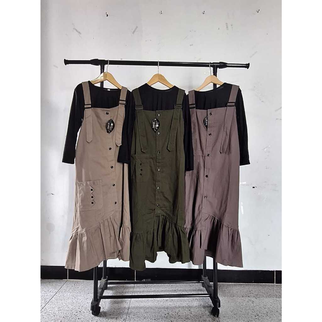 Overall Dress Katun Anak Perempuan Remaja Tanggung 4 - 12 TahunTerbaru  Lebaran 2026 / Gamis Overall